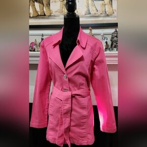 DG2 by Diane Gilman Pink Trench Coat